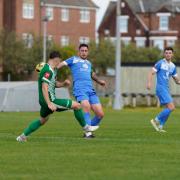 Travis Cole in action for Lowestoft in their win over Gorleston. Picture: Shirley D Whitlow
