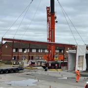 Modules being delivered at James Paget University Hospital. Picture - JPUH