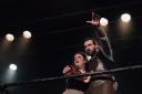 Rebecca Jillings and Lewis Aves as Mrs Lovett and Sweeney Todd
