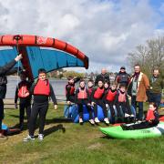 Oulton Broad Water Sports Centre launches its new season in style with schoolchildren, Waveney MP Peter Aldous and councillor Craig Rivett in attendance. Picture: Mick Howes