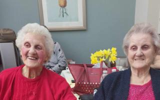 Joan and Pat Kirton celebrate their 98th birthday. Picture: Oulton Park Care Centre