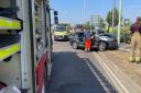 A man was taken to hospital after a crash in Lowestoft