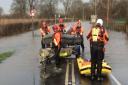 The Norfolk team helping tackle flooding in York. Picture: John Linden, from NorfolkFire and Rescue Service