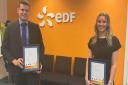 Brer Cornish and Suzanne Jones with their awards after completing their apprenticeships