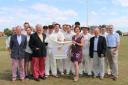 Tony Seago and Samantha Major with Southwold cricket team