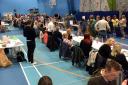 Votes are counted at the East Suffolk Council election.