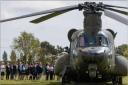 The RAF Chinook helicopter - operated from RAF Odiham - with Carlton Colville Primary School children in Lowestoft. Picture: Carlton Colville Primary School