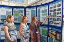 Coastal Partnership East Team members Laura Winter, Lisa Mills and Alysha Stockman at a Tidal Barrier Consultation drop-in event in Lowestoft
