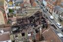 An aerial shot of the damage that the fire caused to the flats above 144 High Street in Lowestoft. Picture: Oliv3r Drone Photography