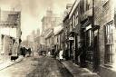 Lowestoft High Street looking north, 1897. The only building in this view still standing is Arnold House which can be seen in the far distance. Image: Jack Rose Collection