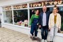 The team outside their pop-up shop on Southwold High Street. From left: Thea, from Gallery Thea, Paul Vogel, and Brie Harrison