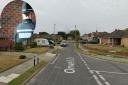Orwell Drive on Oulton Broad in Lowestoft. Inset, a Suffolk Constabulary officer. Pictures: Google Images/Newsquest
