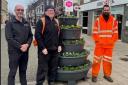 New planters in Lowestoft Town Centre. L-R Grounds Maintenance Operatives Peter, Spencer and Luke. Picture: Lowestoft Vision