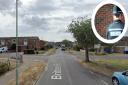 Britten Road in Lowestoft. Inset, a Suffolk Constabulary officer. Pictures: Google Images/Newsquest