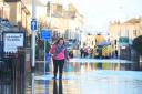 Flooding in London Road South after a tidal surge hit Lowestoft in December 2013