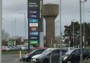 The Gateway Retail Park sign in south Lowestoft - highlighting a unit To Let - was left insecure during recent storms.