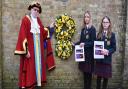 Wreaths were laid in recognition of the arrival of a Kindertransport train at the station in 1938 at last year's service.