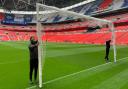 The brand new goals being used at the 2021 FA Cup Final at Wembley.