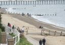 Southwold beach. The seawall in the town  is set to be repaired