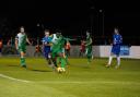 Action from the Gorleston v Lowestoft encounter that The Blues won in October.