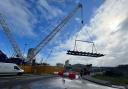 One of the South Approach Viaduct (SAV) sections being lifted into place in Lowestoft. Picture: Gull Wing - Lowestoft @gullwingbridge Twitter