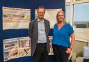 Jerene Irwin, of Chaplin Farrant, is pictured with Waveney MP Peter Aldous as plans were showcased at the engagement event