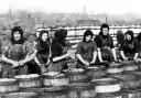 Fisher girls on the pickling plots in Hamilton Road, Lowestoft in the 1930s. Picture: Jack Rose Collection