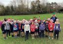 Some of the pupils at the Santa Dash