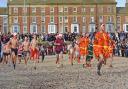 On the run at the start of the Lowestoft Christmas Day Swim 2023. Picture: Mick Howes