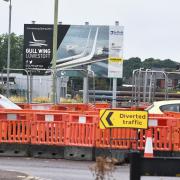 Diversions will be in place for the continuing construction of the new £126.75m Gull Wing bridge in Lowestoft. Picture: Mick Howes