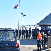 Prior to Mr Coleman's funeral service, RNLI lifeboat crew and colleagues paid their respects with a guard of honour at Lowestoft lifeboat station on South Pier.