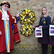 Wreaths were laid in recognition of the arrival of a Kindertransport train at the station in 1938 at last year's service.