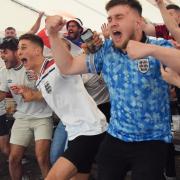 Celebrations as England score a goal in the Euros 2020 final with Italy at the Ole Frank in Lowestoft. Picture: DENISE BRADLEY