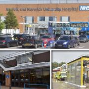 Norfolk and Norwich University Hospital, James Paget Hospital and the Queen Elizabeth Hospital. Picture: Brittany Woodman/Sonya Duncan