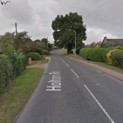 The man became stuck underneath the tractor in Holton Road, near Halesworth