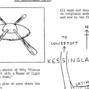 Sketch of the UFO seen by Mr John Smith near Kessingland. Picture: Hidden East Anglia/Lantern