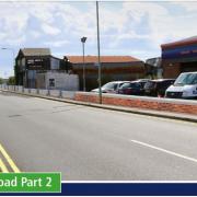 An impression of Hamilton Road in Lowestoft after phase two of the Lowestoft FRMP construction works is completed.