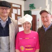 Waveney MP Peter Aldous celebrating Wear A Hat Day with Barbara Shaw and Doug Youngs. Picture: Mick Howes