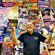 Stephen Wilson who has been designing posters and other publicity material for The Lowestoft Players for 45 years. Some of the many posters he has designed over the years are displayed in one of the rehearsal studios at the Players Theatre.