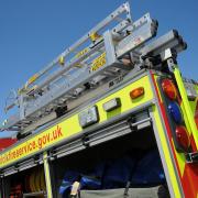 Five fire crews were called to fight a blaze at a derelict building in Lowestoft