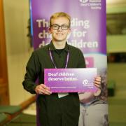 Campaigner Daniel Jillings at the parliamentary reception. Picture: National Deaf Children’s Society