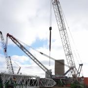 Cranes being installed ahead of the arrival of the Southern Viaducts, SAV 1 and 3. Picture: Gull Wing - Lowestoft
