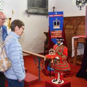 At St Michael’s Church in Oulton, exhibits included a detailed miniature model statuette of a Tower of London Beefeater holding a tiny crown made by a parishioner