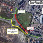 The plan showing the changes to pedestrian/cyclist access on Denmark Road/Rotterdam Road, Lowestoft. Picture: Gull Wing - Lowestoft