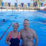 Sue McLachlan and Simon Everett at Beccles Lido. Picture: Beccles Lido