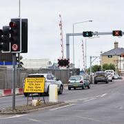 The advance warning signs for the overnight road closures in Lowestoft. Picture: Mick Howes