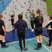 The climbing wall in action. Picture: North Suffolk Sport & Health Partnership