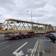 The 44-tonne walkway arrives in Lowestoft. Picture: Lowestoft Central Project