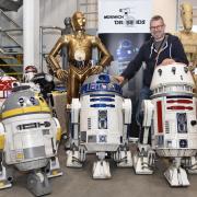 LOWMEX 2023. Jason Harris, of Norwich Droids, with C3PO, R2D2 and R5D4 from the first Star Wars film - all made of plastic and created on a 3D printer at home. Picture: Mick Howes