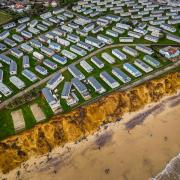 Drone images showing the empty plots and how close others are to the cliff edge following erosion damage in Pakefield, Lowestoft. Picture: LN Drone Photography